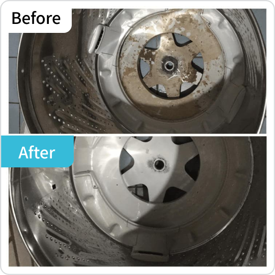 洗衣機清洗前後對比