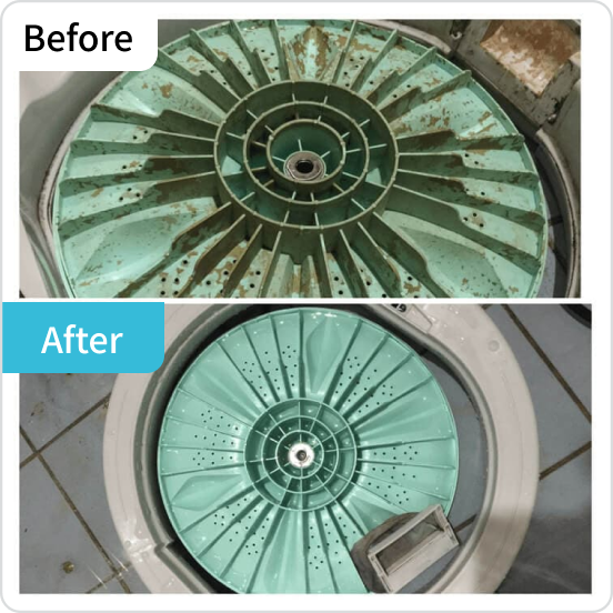 洗衣機清洗前後對比