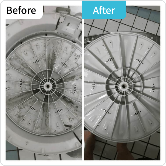 洗衣機清洗前後對比