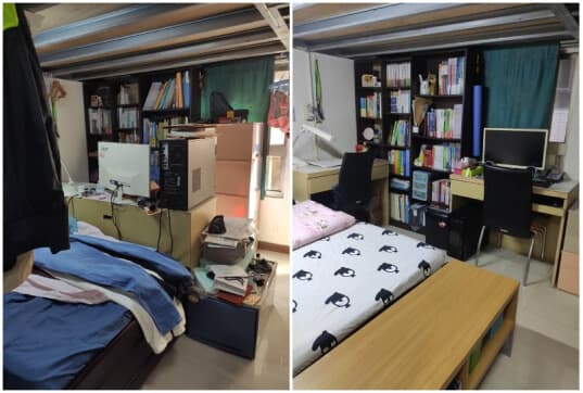 經過收納師整理、重新規劃空間後，房間變得乾淨整齊、井然有序，空間視覺更大