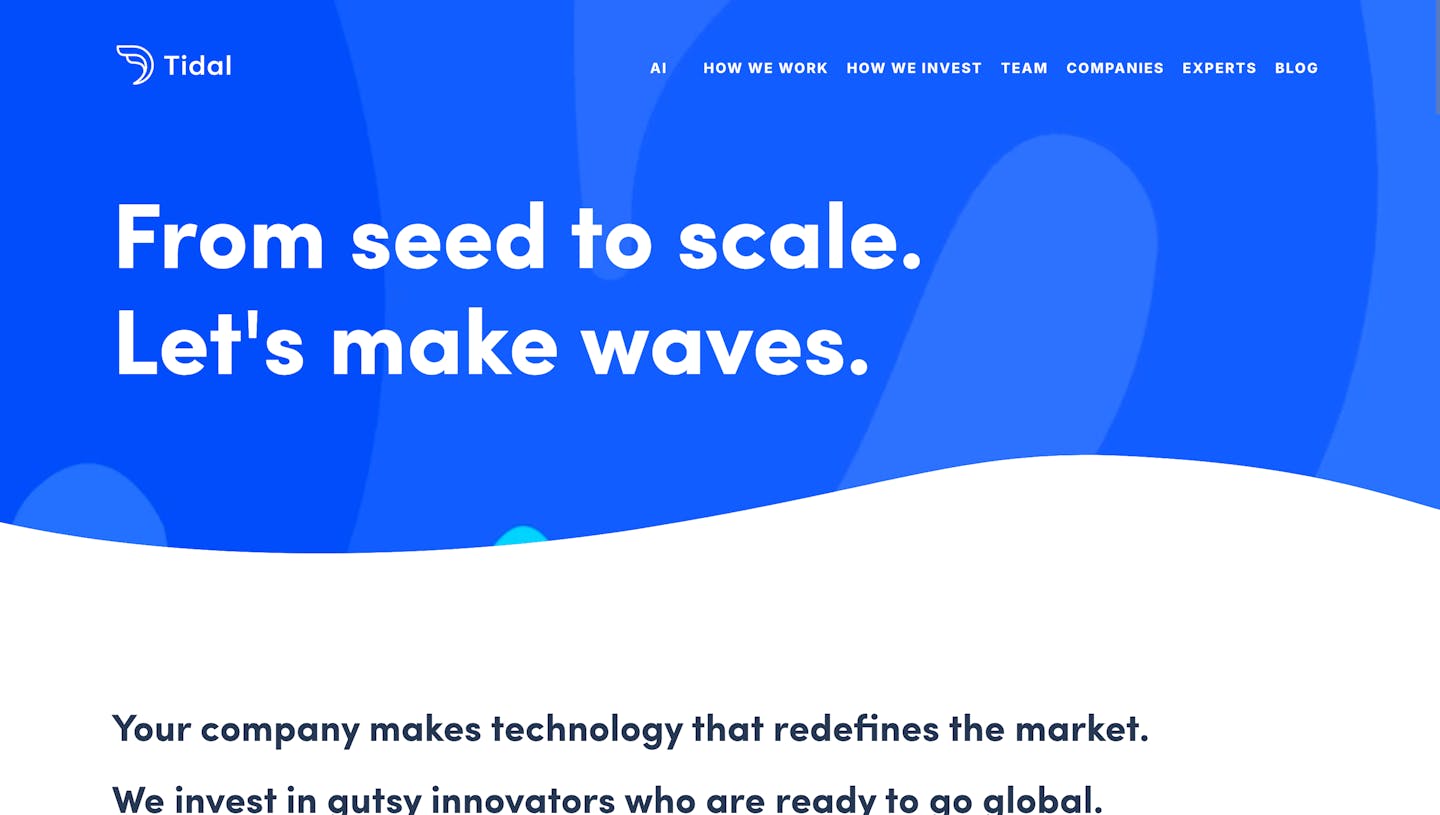 Screenshot of the Tidal website.