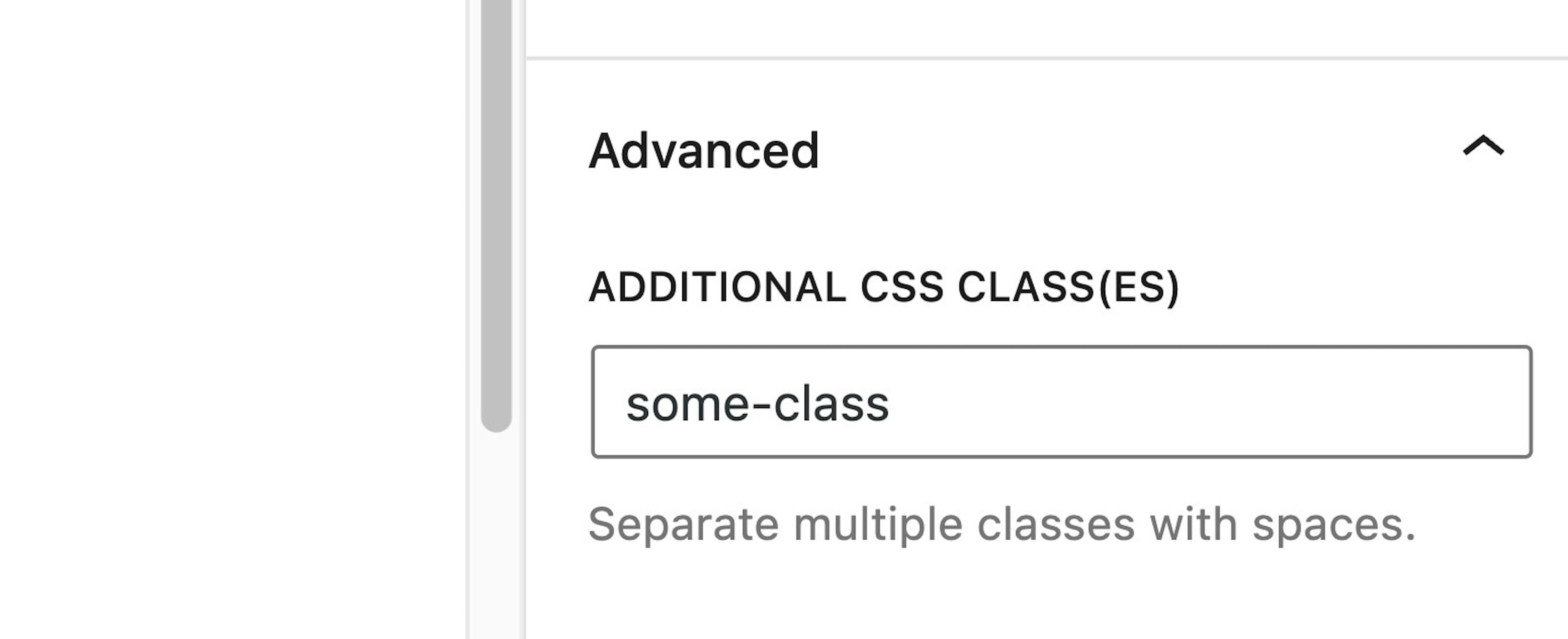 Additional classes field in Wordpress Block Editor Inspector