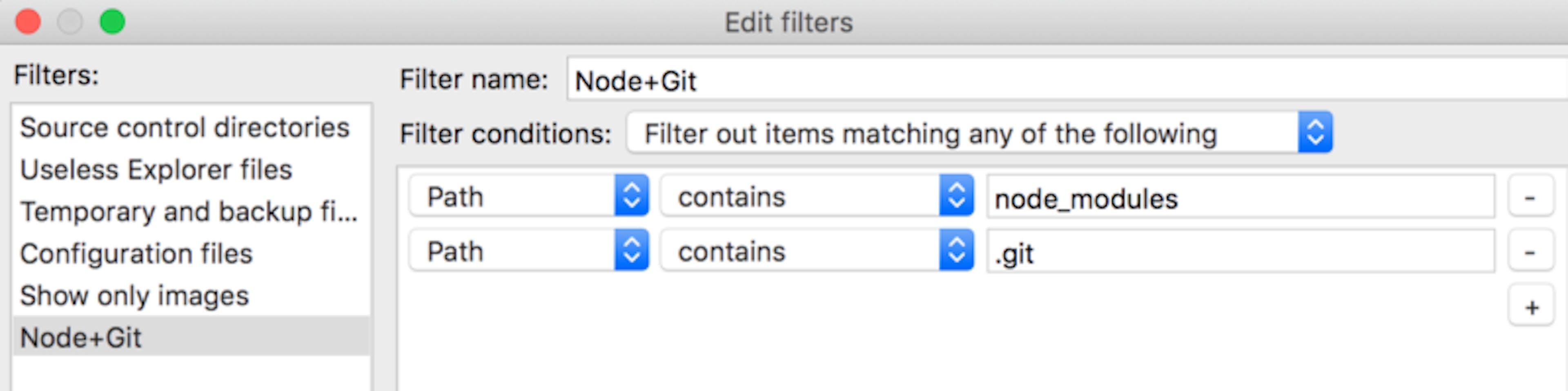 Directory Listing Filters in Filezilla