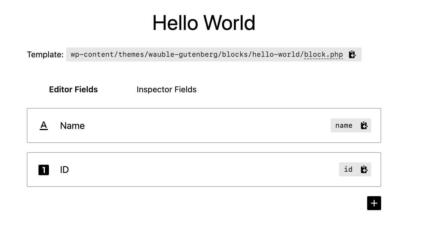 genesis hello world block fields
