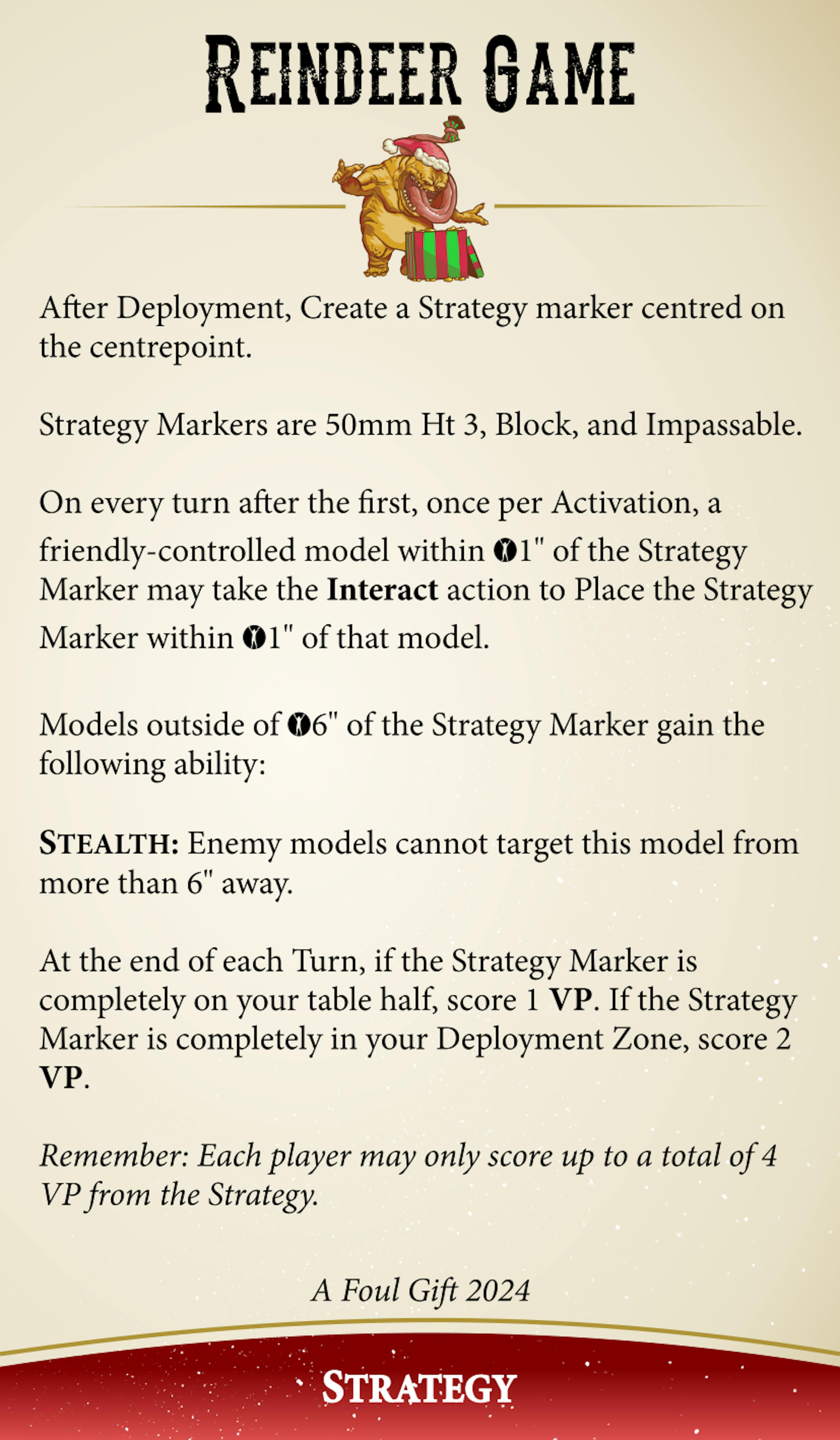 Custom Rules for Reindeer Game