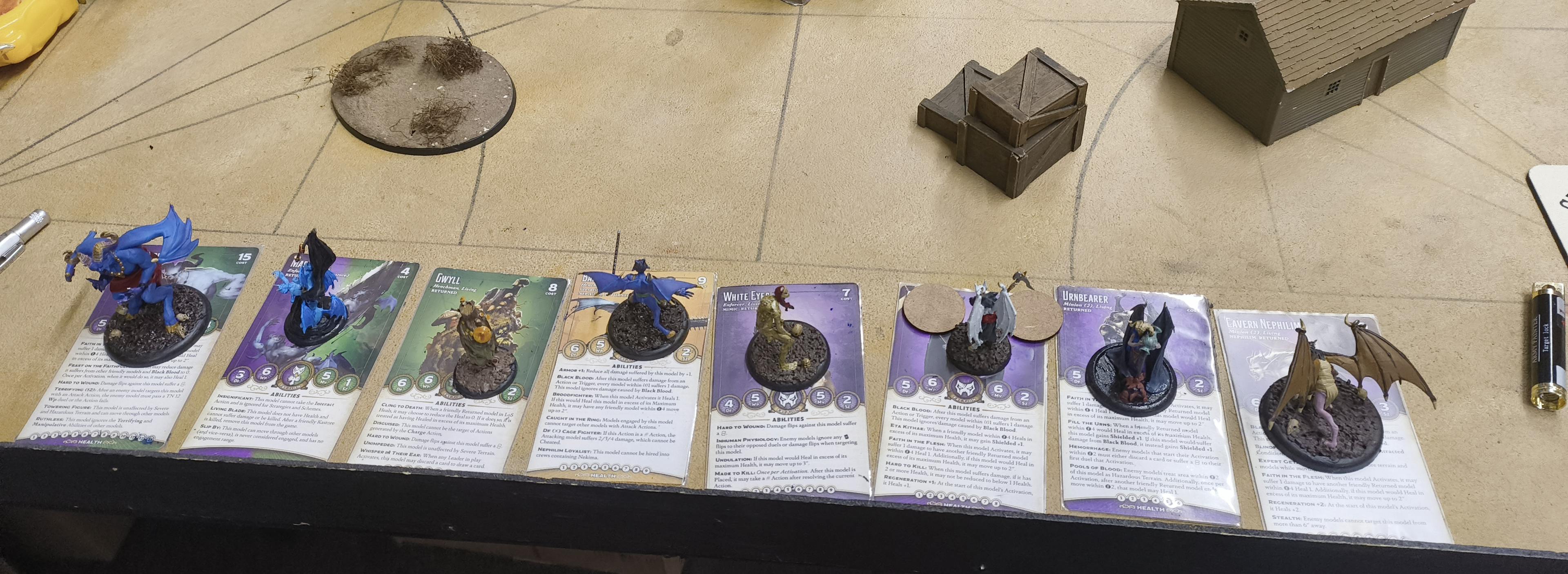 Malifaux Models on Stat Cards
