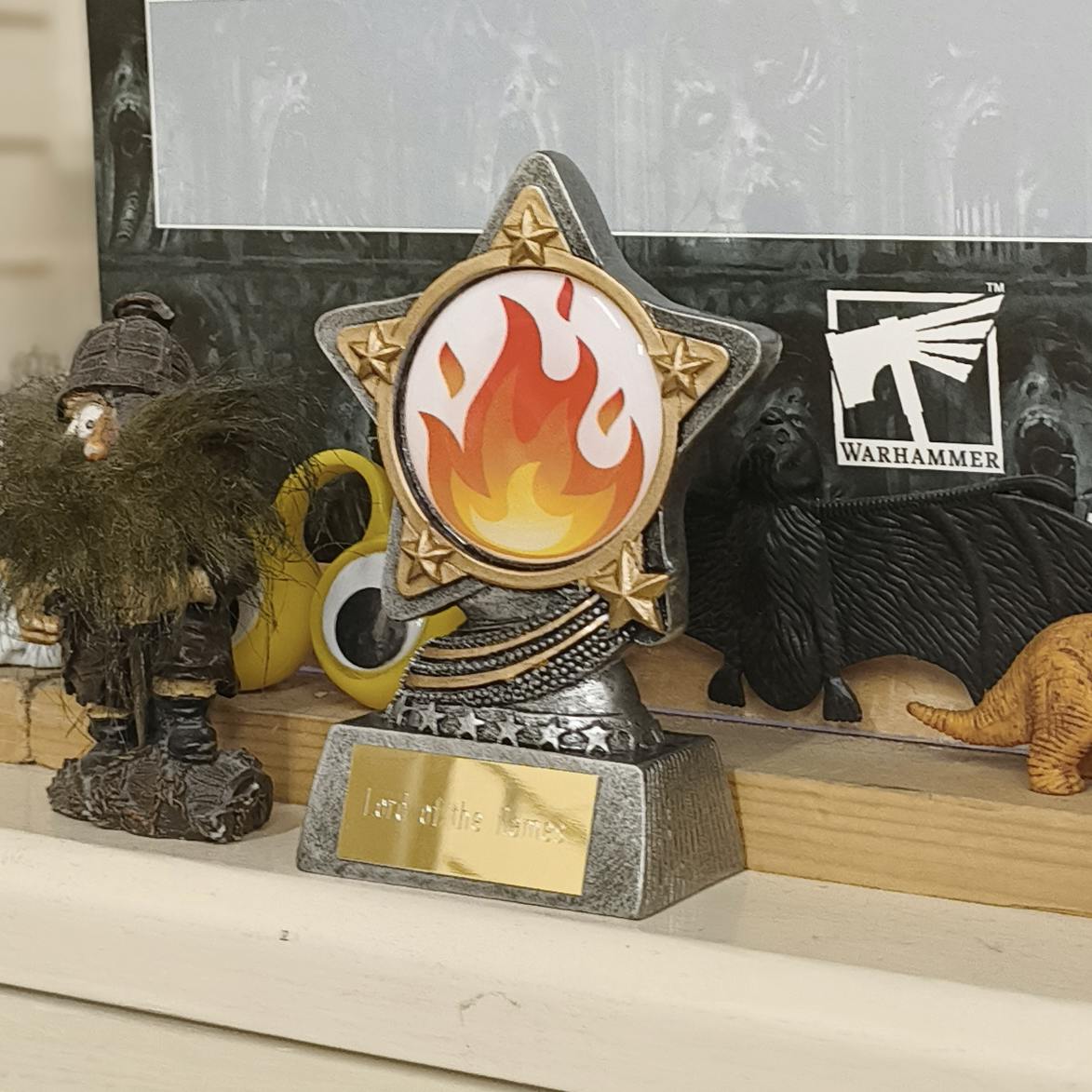 Lord of the Flames trophy on the Shelf at Powder Monkey