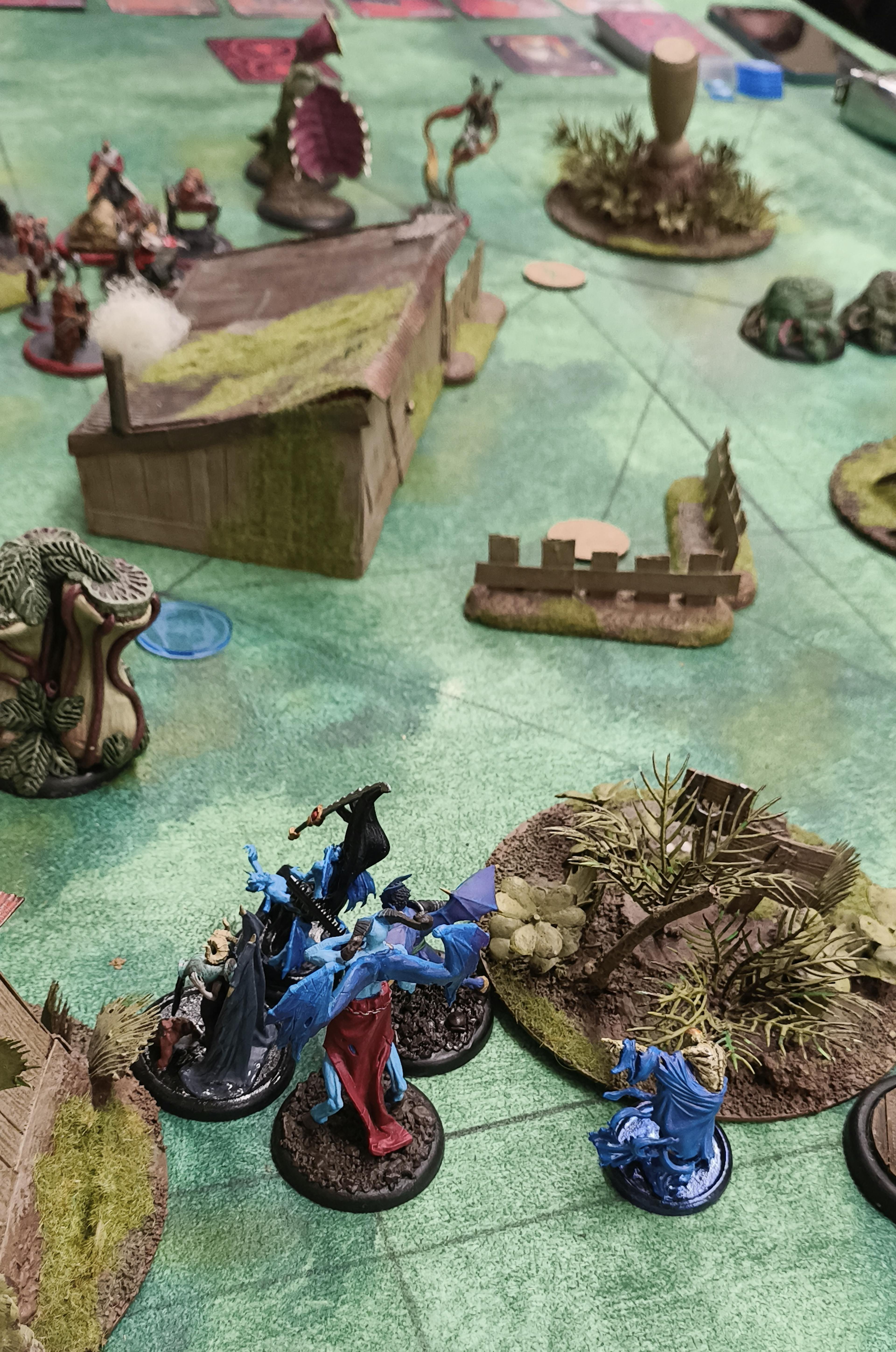 It was hard to get Kastore towards the fray, even without blocking myself in because I forgot he can't move through models like his title.