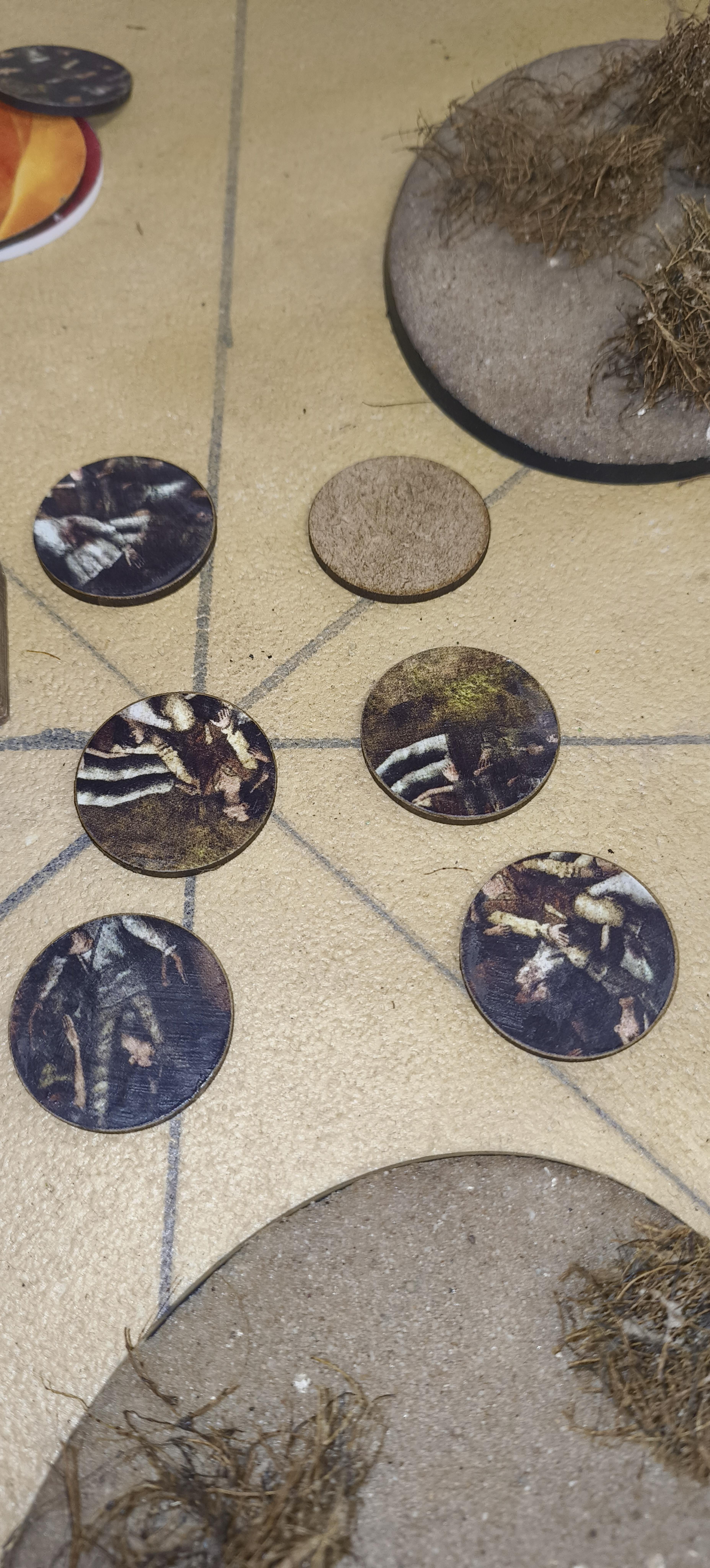 A lot of Corpse Markers in a game of a Malifaux.