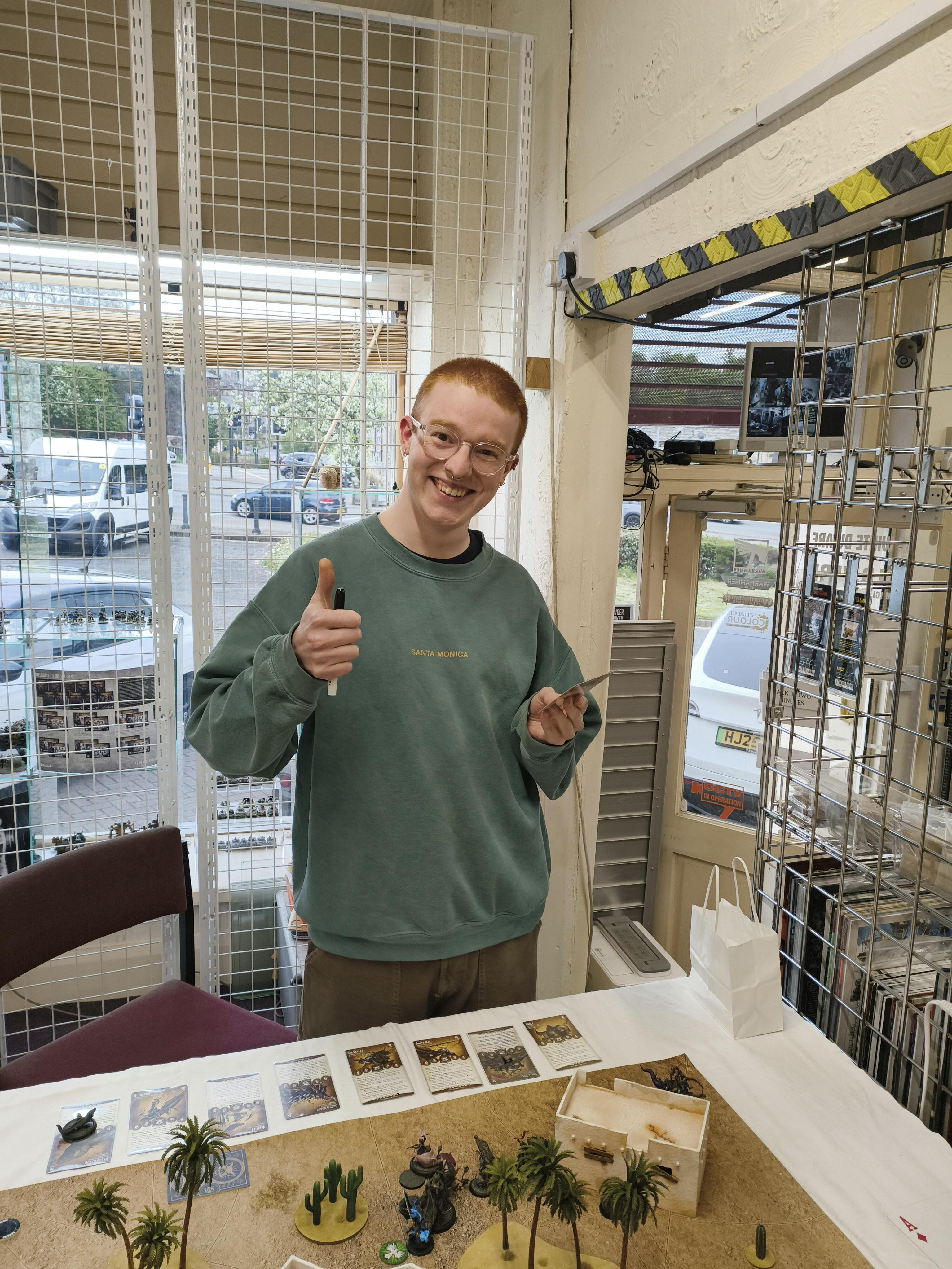 Jamie giving Thumbs Up