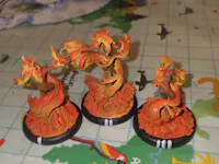 Lampads with numbers painted on the bases