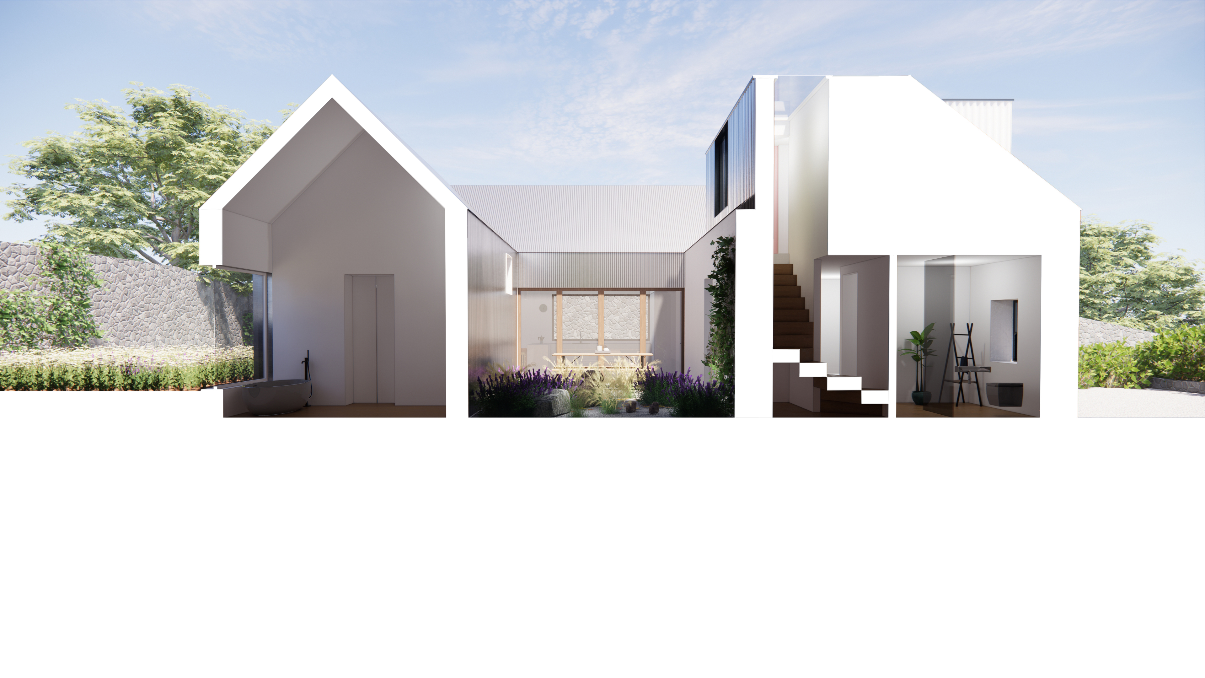 Section through hunter house