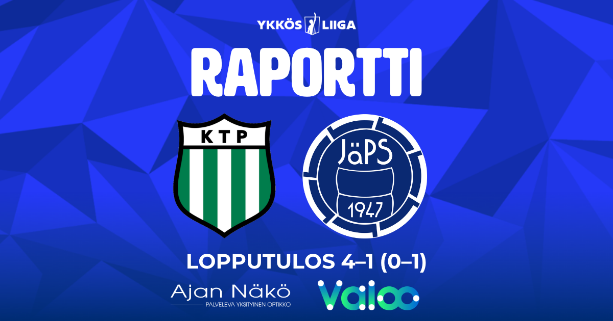 Raportti: KTP – JäPS 4–1 (0–1)