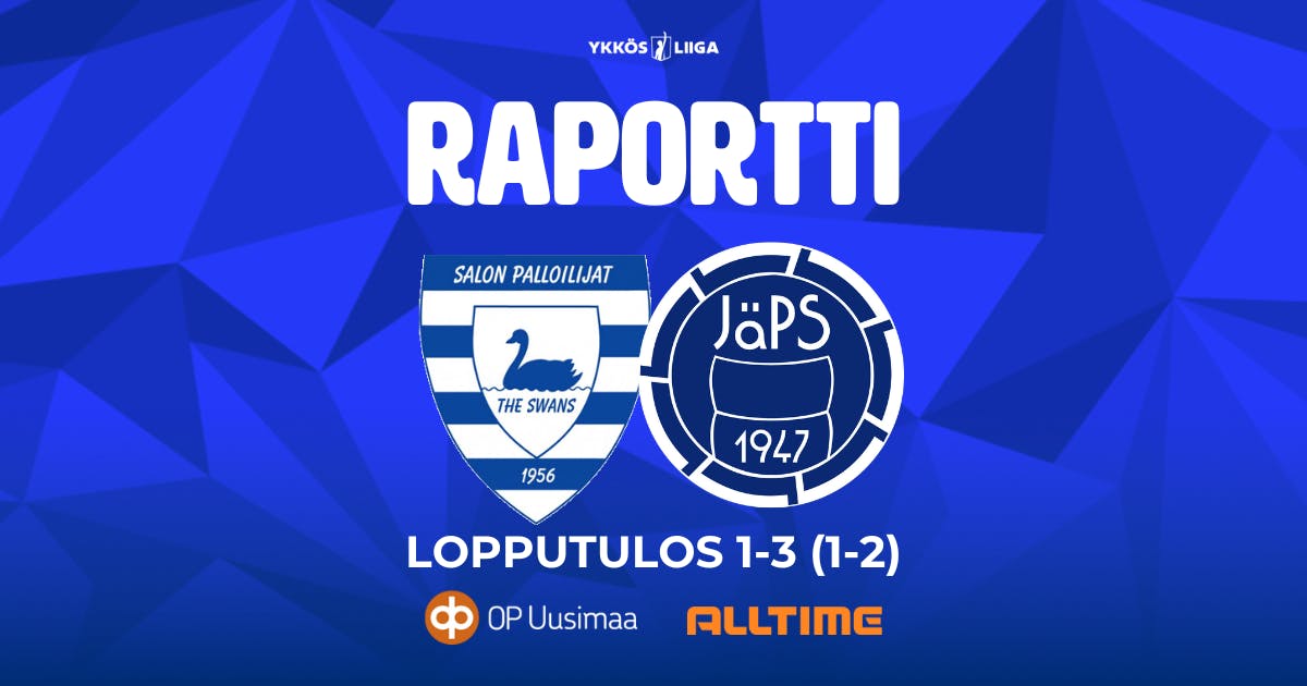 Raportti: SalPa 1–3 (1–2) JäPS