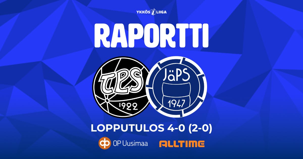 Raportti: TPS 4–0 (2–0) JäPS