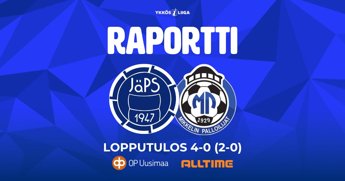 Raportti JäPS 4–0 (2–0) MP
