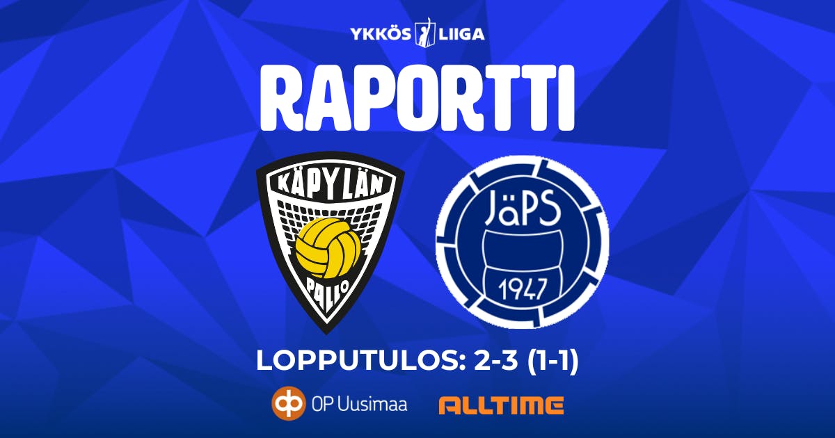 Raportti: KäPa – JäPS 2–3 (1–1)