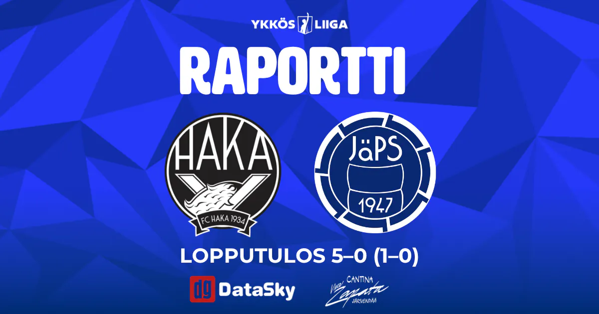 Raportti: FC Haka – JäPS 5–0 (1–0)