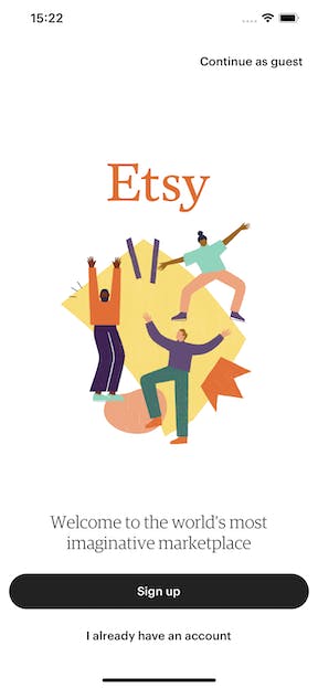 Etsy Landing View