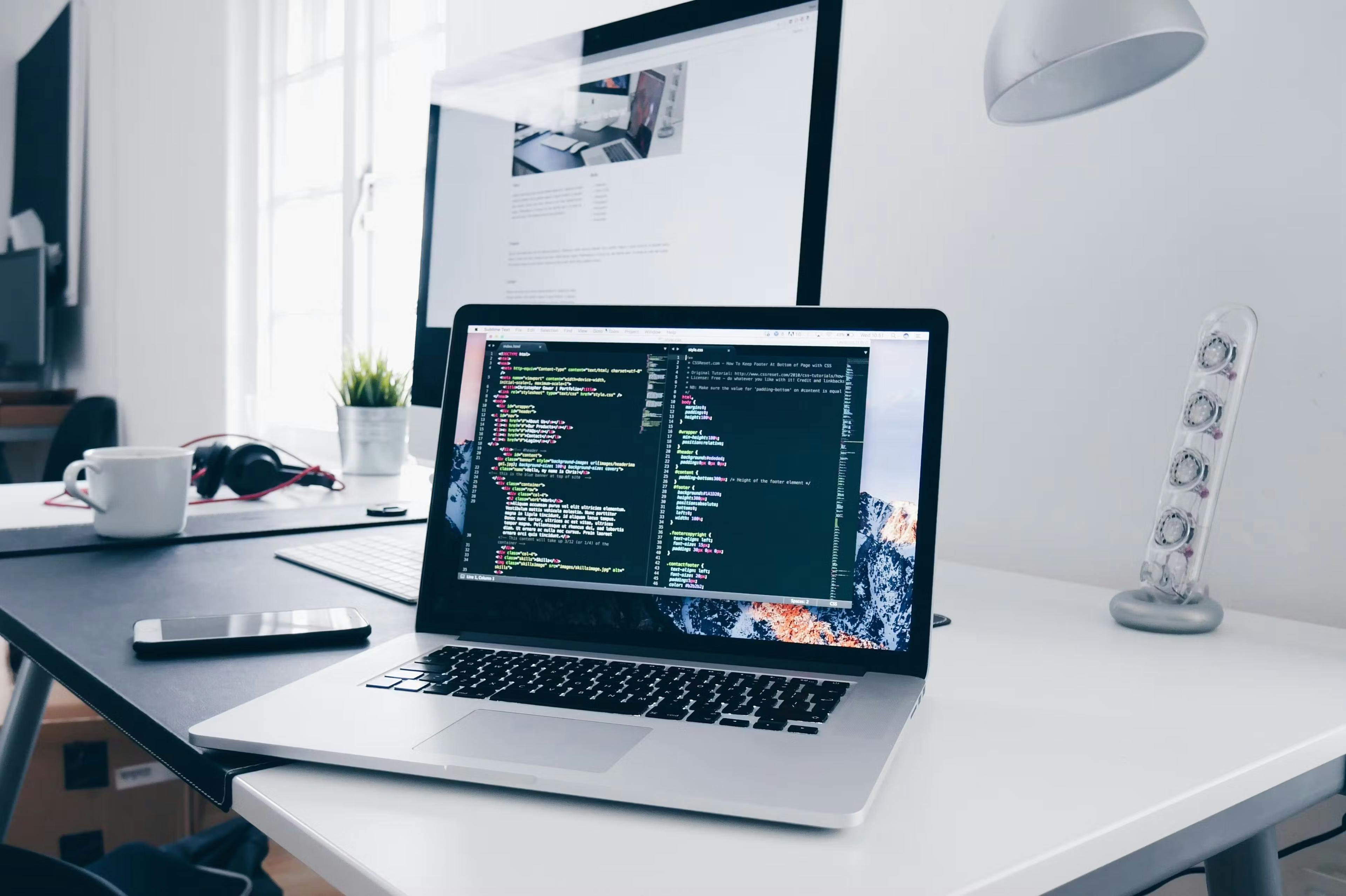 laptop on a desk