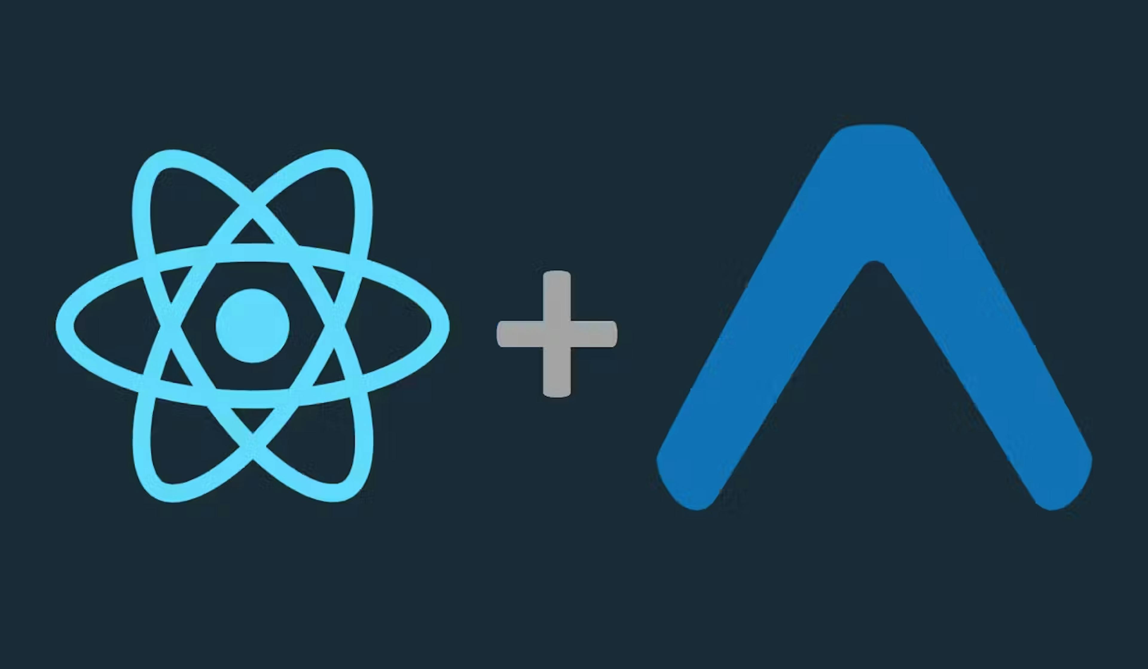 React logo next to a plus symbol and then the Expo logo