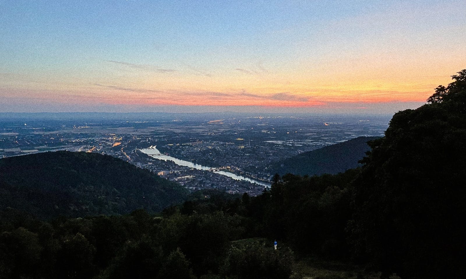 Sonnenuntergang Heidelberg vom Königstuhl