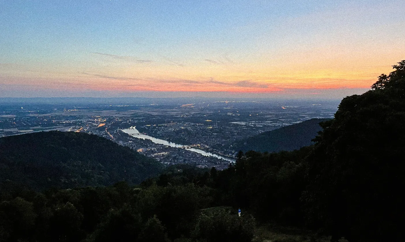 Sonnenuntergang Heidelberg vom Königstuhl