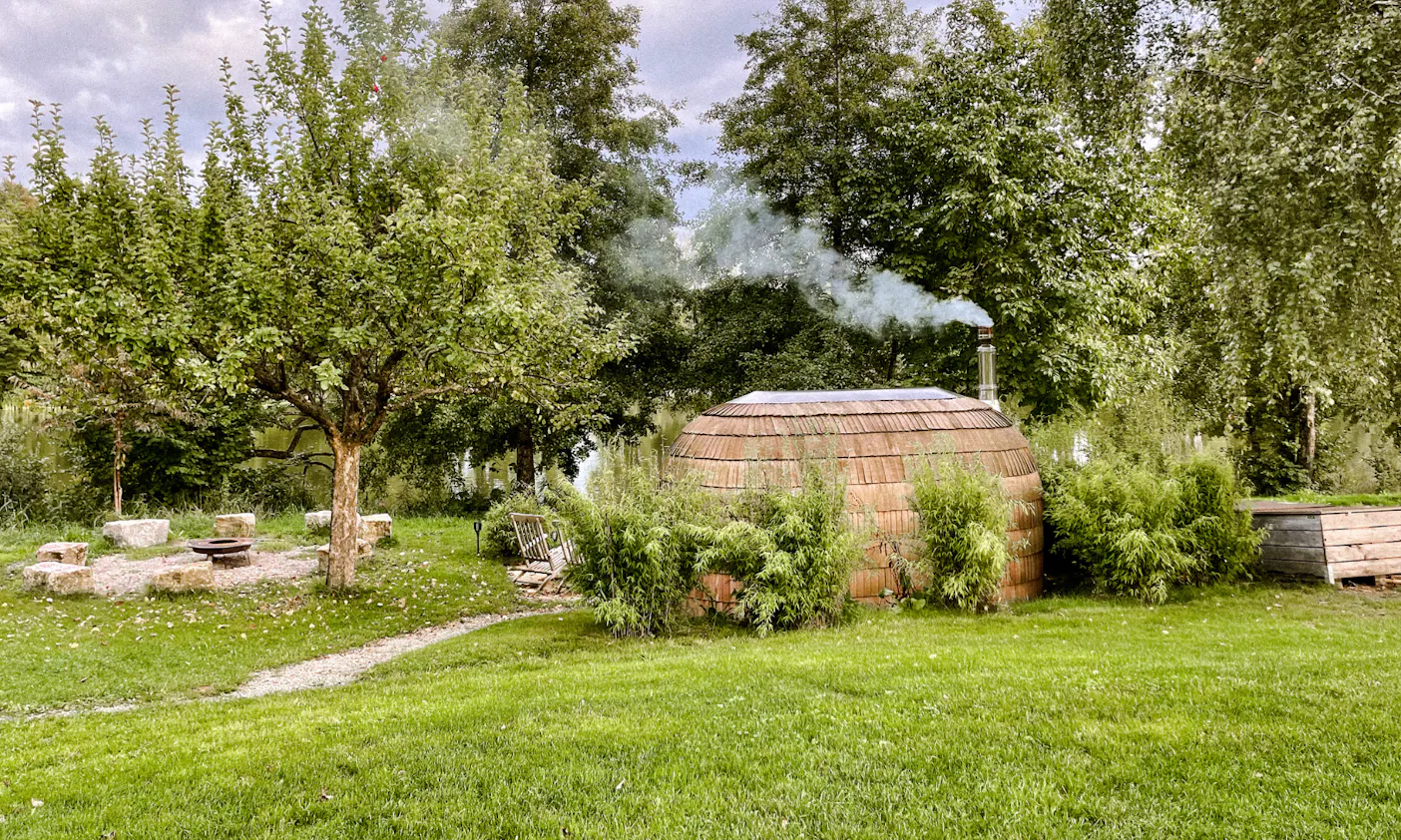 Holzofen-Sauna Glamping Iglucamping Allgäu-Bodensee