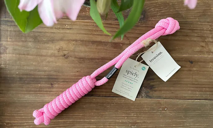 schwimmfähiges Zergel für Hunde in pink von Treusinn