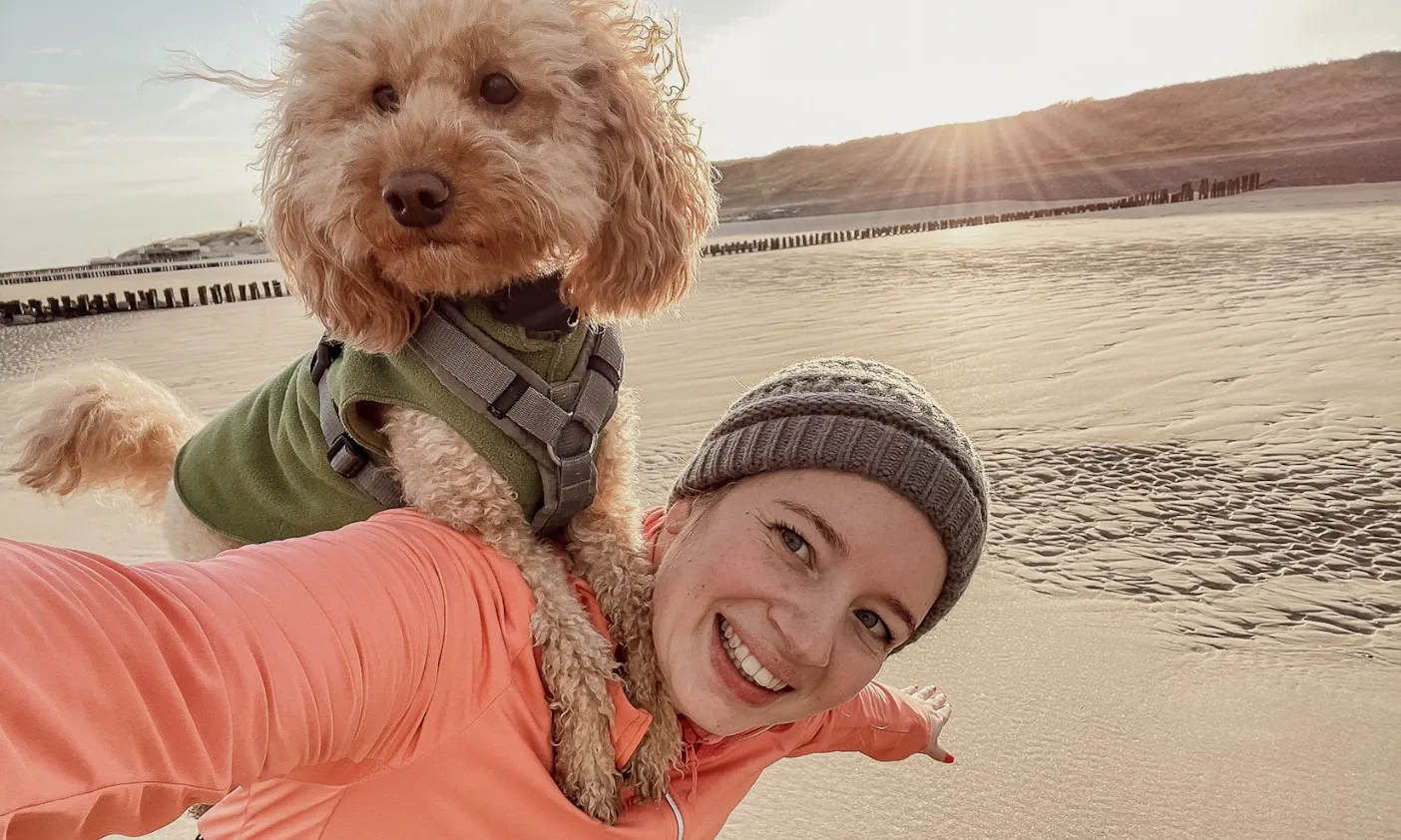 Hundegeschirr zum Joggen mit kleinem Pudel