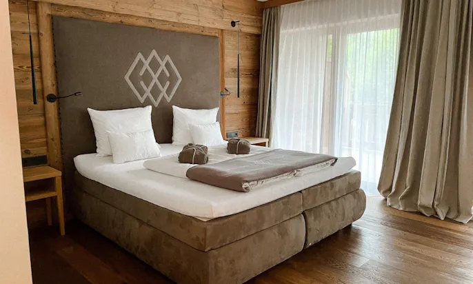 Das Schlafzimmer der Kaiserlodge in Österreich
