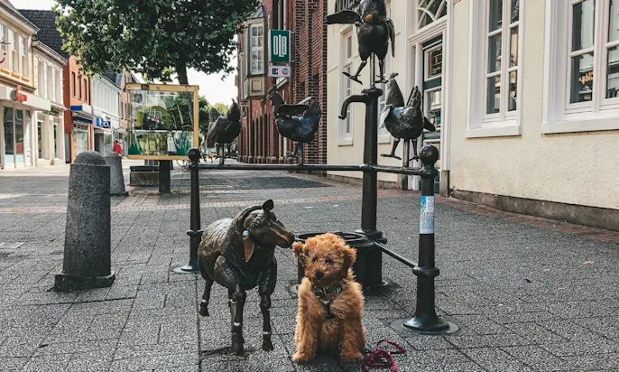 Innenstadt Aurich mit Hund