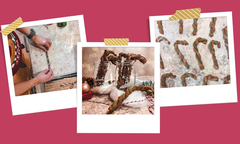 Hundekekse für Weihnachten backen: Zuckerstangen Rezept