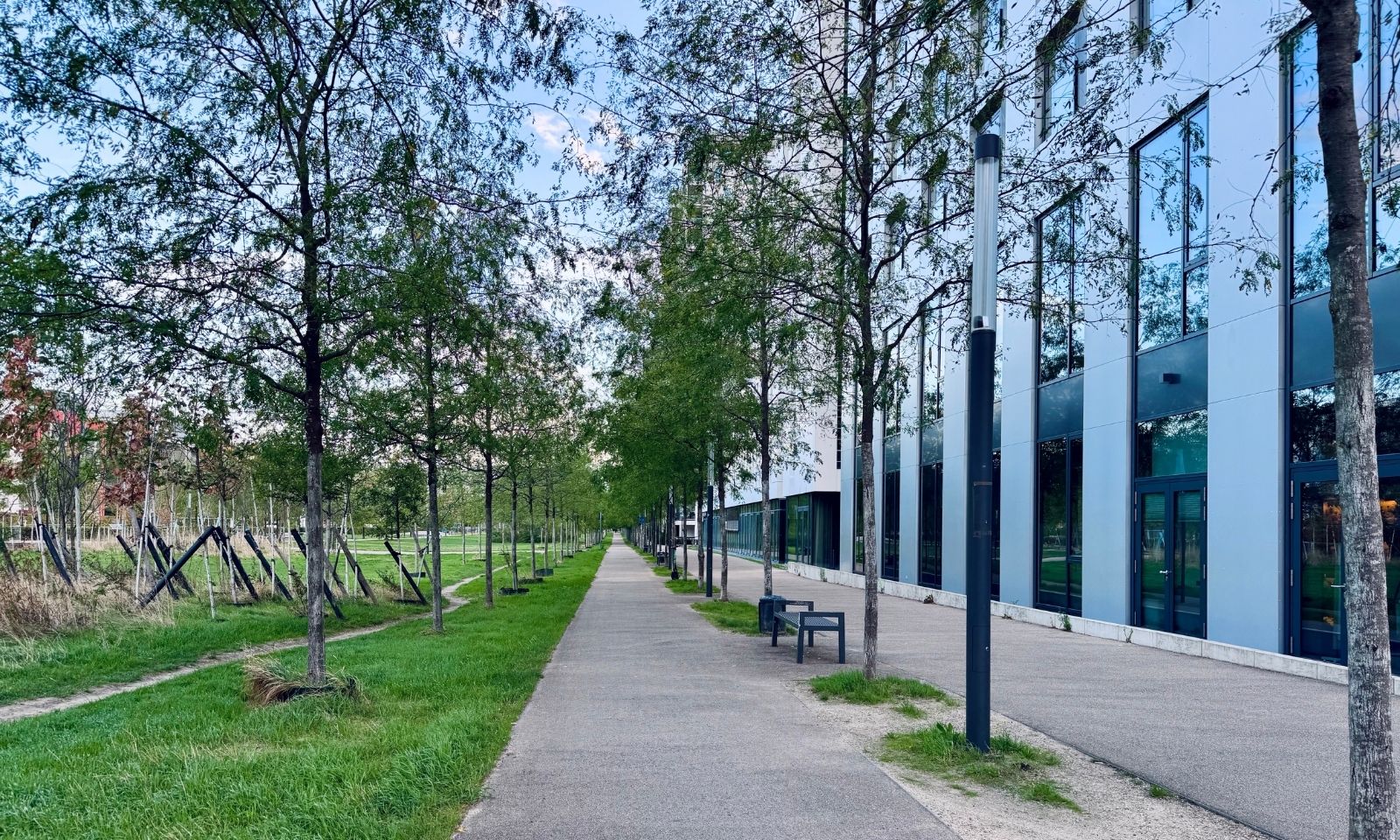 Berty-Albrecht-Park direkt vor dem 25hours Lobby in Düsseldorf