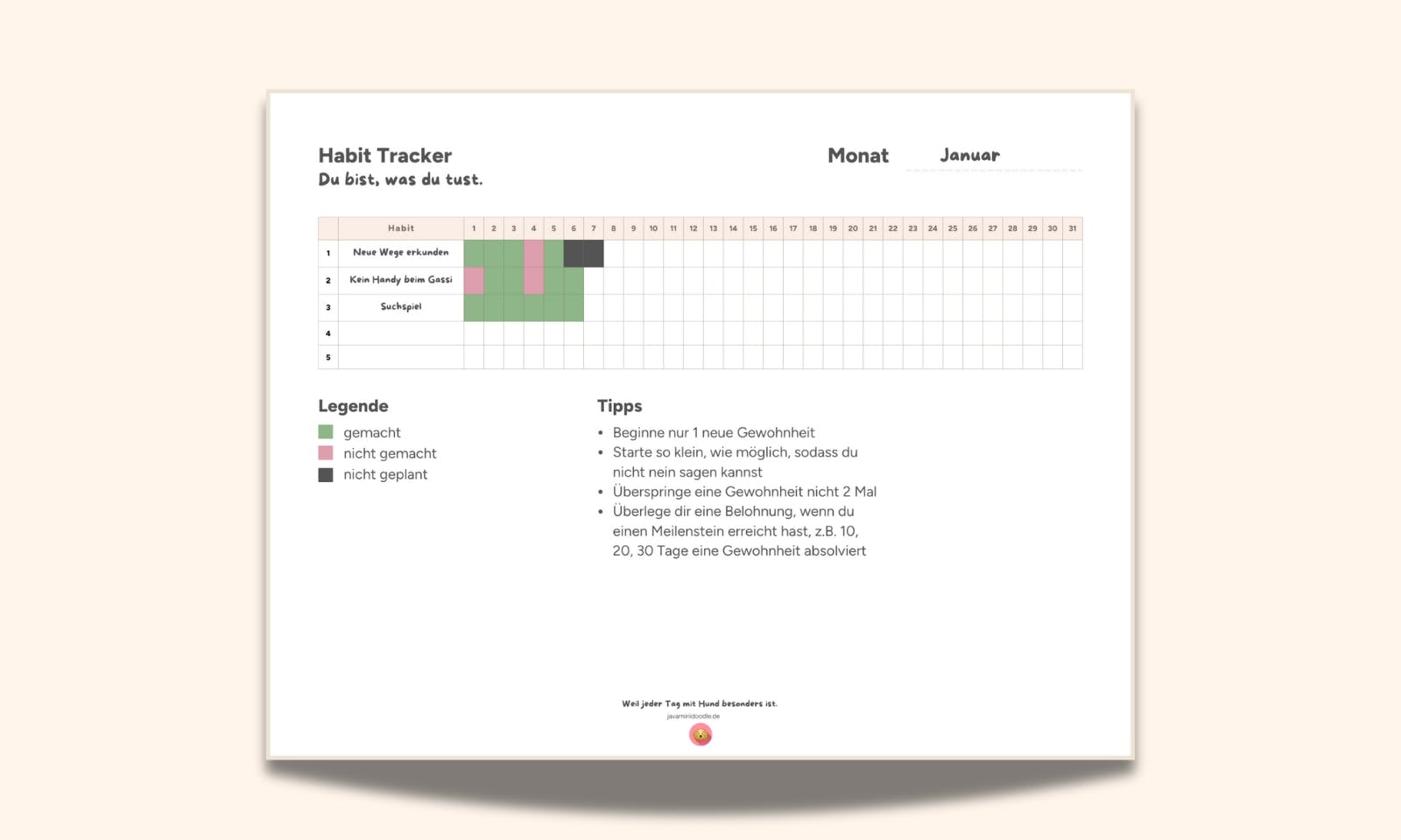 Habit Tracker für Hundemenschen