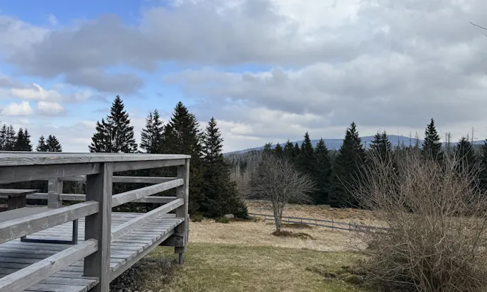 Terrasse der Exclusive Lodge, Blick in die Natur