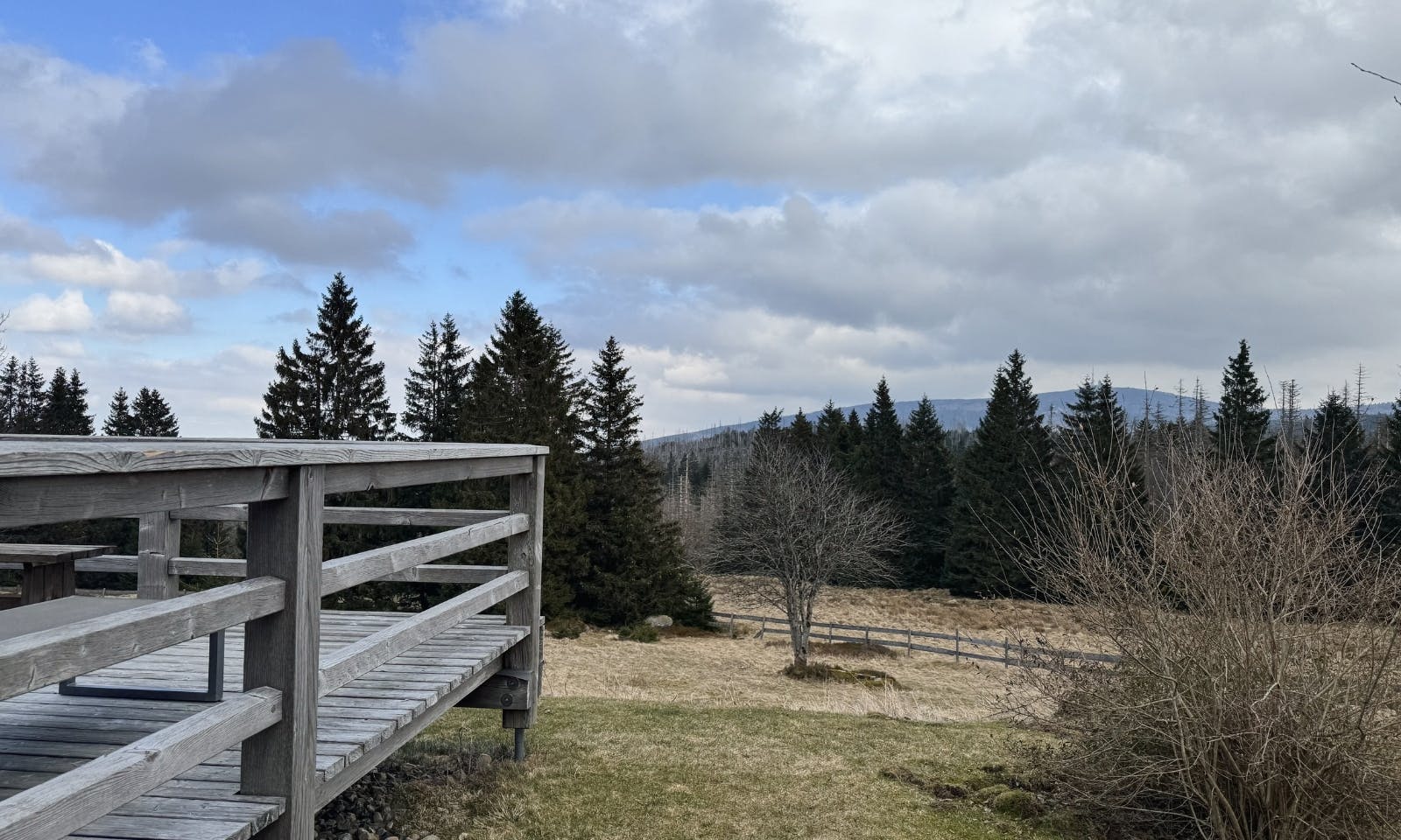 Terrasse der Exclusive Lodge, Blick in die Natur