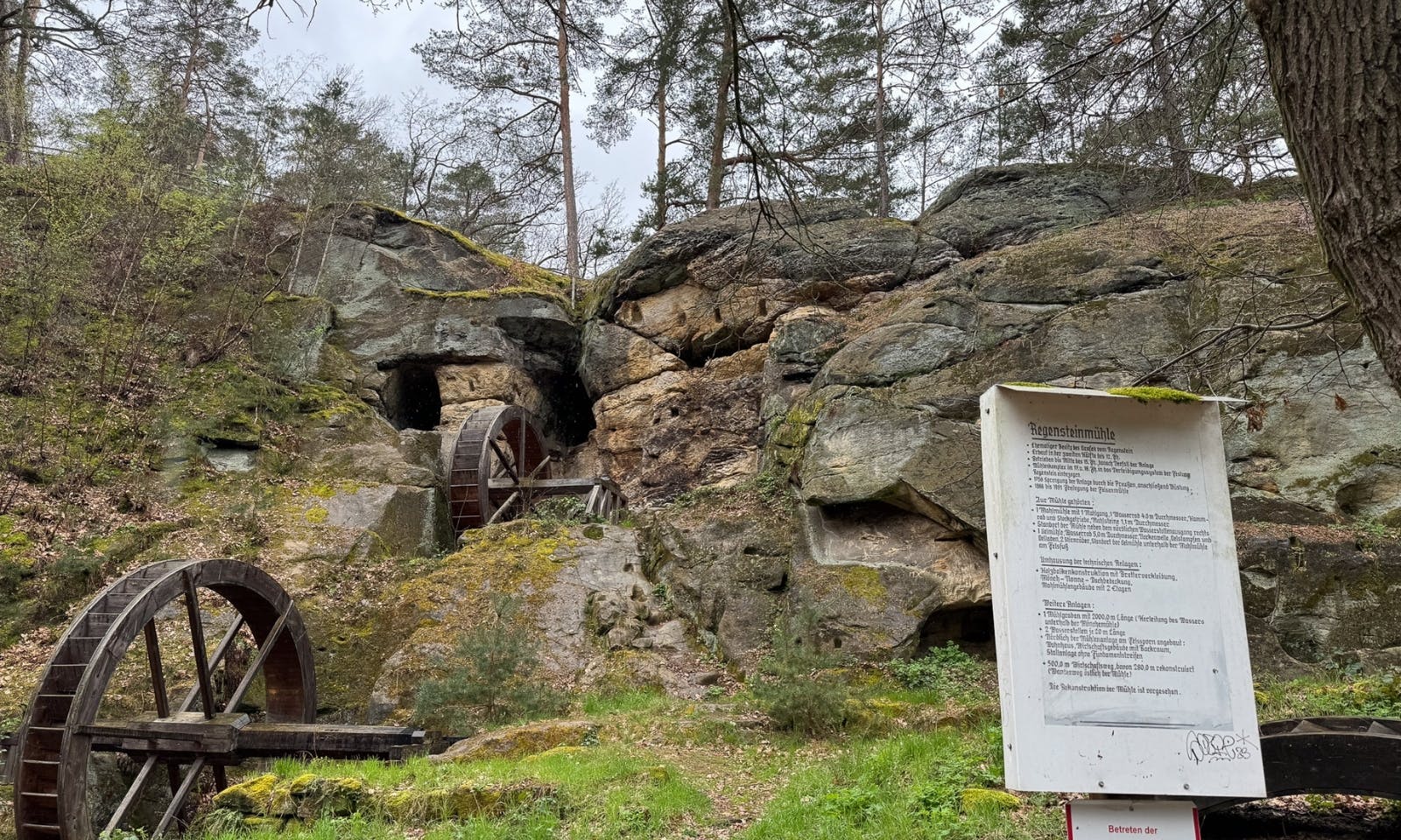 Die Regensteinmühle, Ende des 12. Jahrhunderts erbaut, diente bis Mitte des 15. Jahrhunderts zur Versorgung der Burg Regenstein mit Mehl und Öl. Nach Verfall und Wiederentdeckung 1988 wurden die Mühlenräder rekonstruiert und 2013 erneuert. Die Mühle, zwischen der Burg Regenstein und den Sandsteinhöhlen gelegen, ist heute eine beliebte Stempelstelle der Harzer Wandernadel und ein Zeugnis mittelalterlicher Ingenieurskunst, eingebettet in die malerische Landschaft des Harzes.