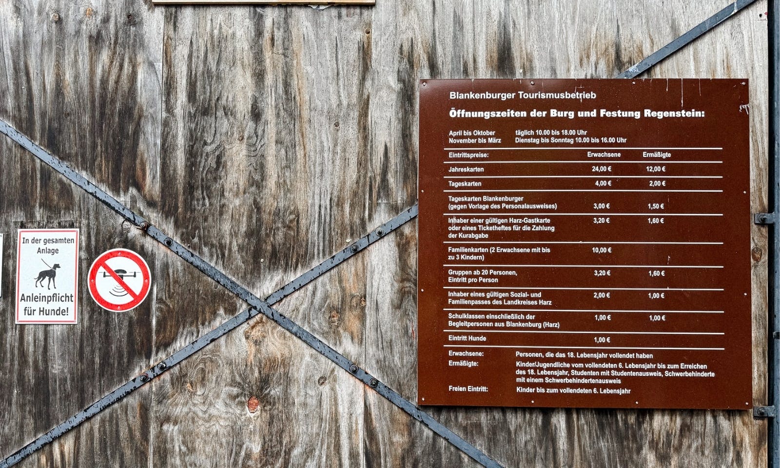 Eintrittspreise Burg Regenstein