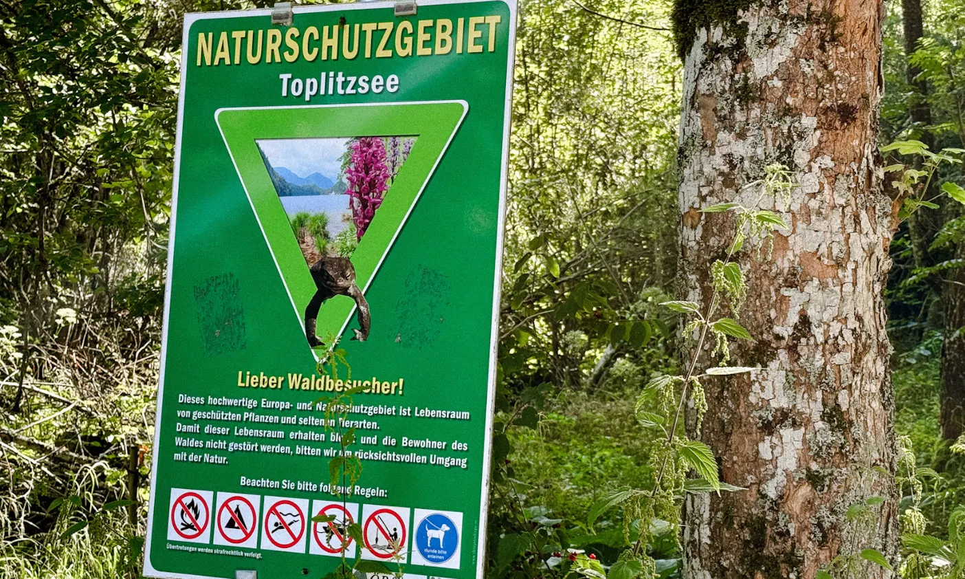 Naturschutzgebiet Schild für den Toplitzsee