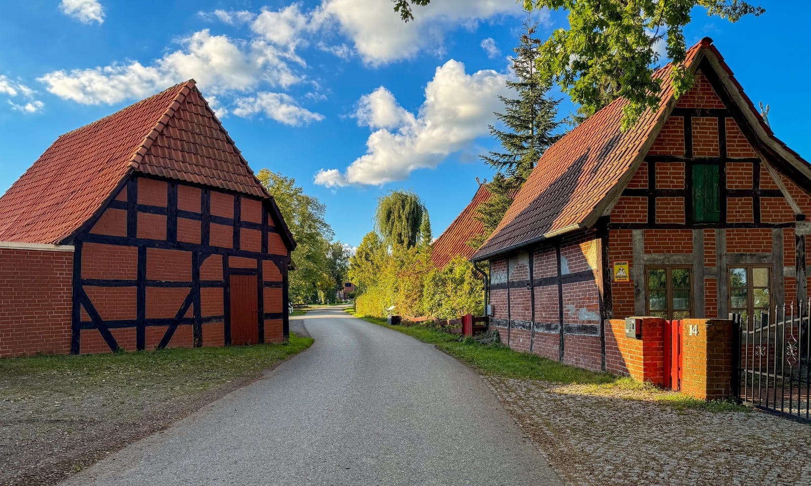 Fachwerkhäuser in Warpe Niedersachsen im Herbst