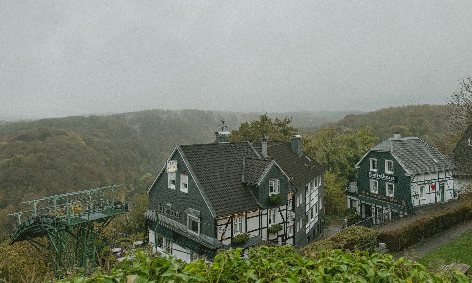 Blick auf das Waffelhaus in Solingen