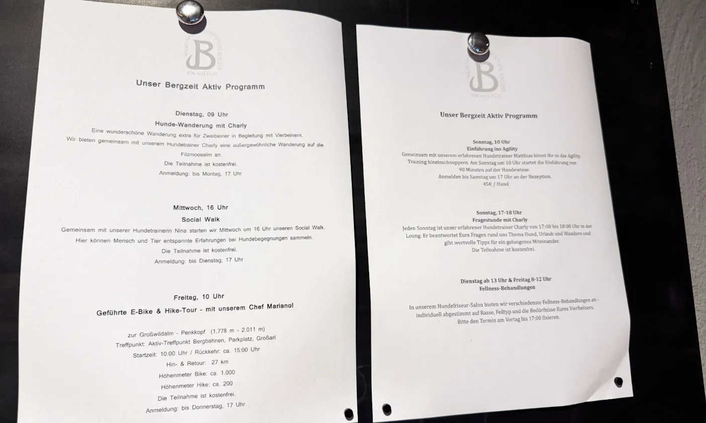 Aktivprogramm des Bergzeit Hotels in Österreich
