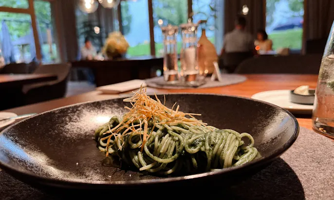 Hauptspeise im Restaurant des Hotels Bergzeit in Österreich