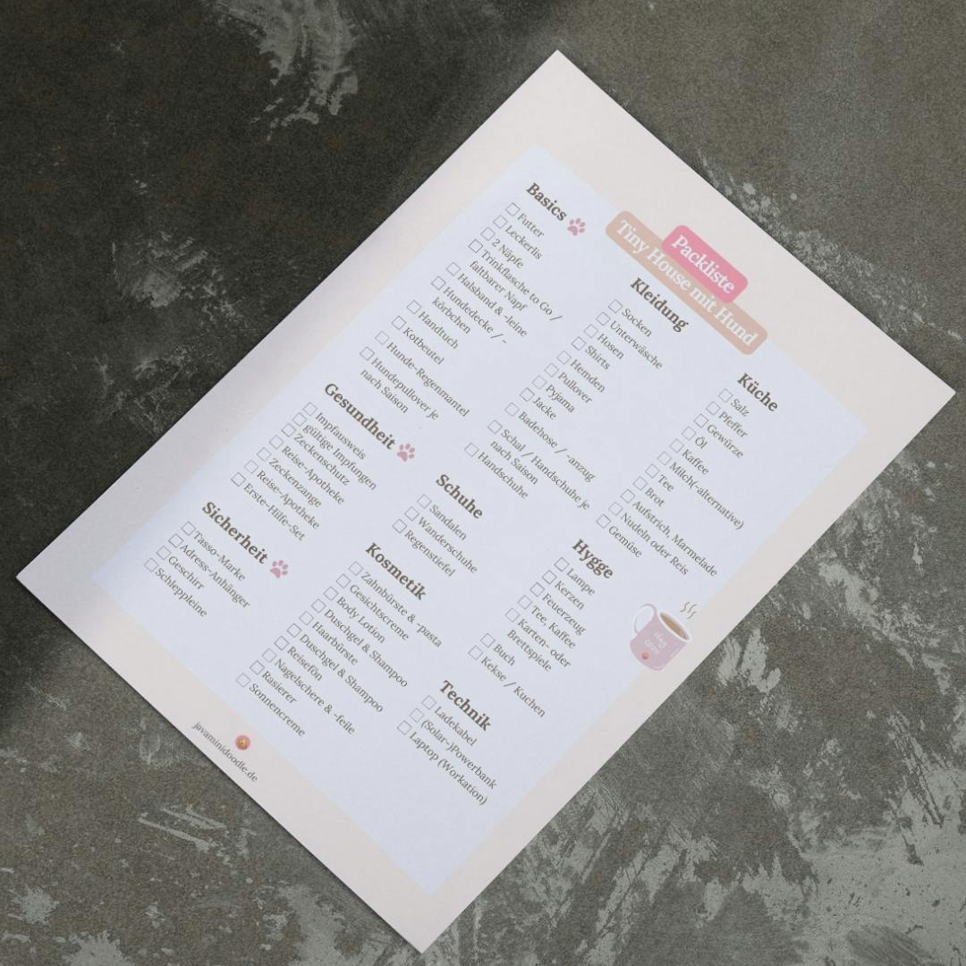 Packliste Tiny House Urlaub mit Hund