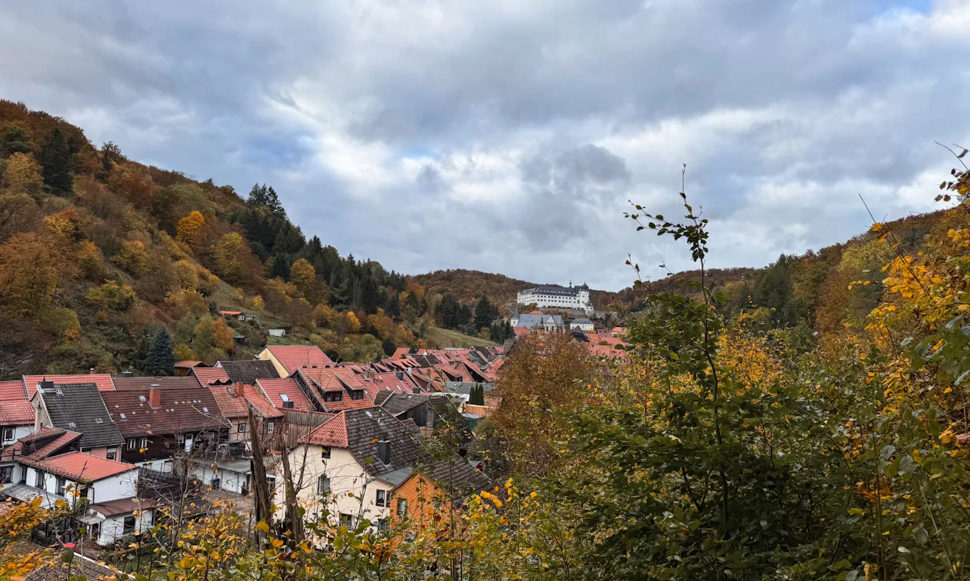 Panorama-Blick auf die Stolberger Altstadt im Südharz