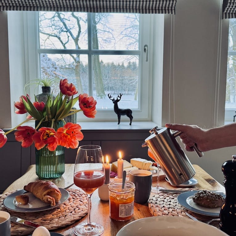 Frühstückstisch im Ferienhaus Gödens