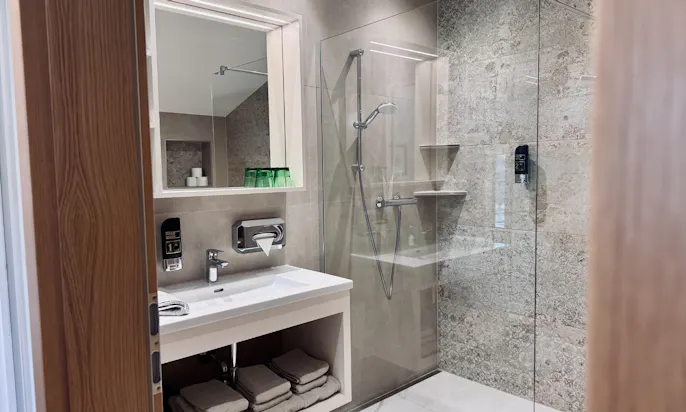Badezimmer im PanoramaAppartement HochOben Nr. 6
