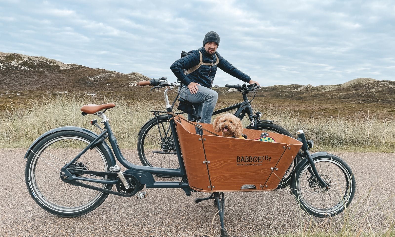 Babboe City mit Goldendoodle Hündin Java auf Sylt