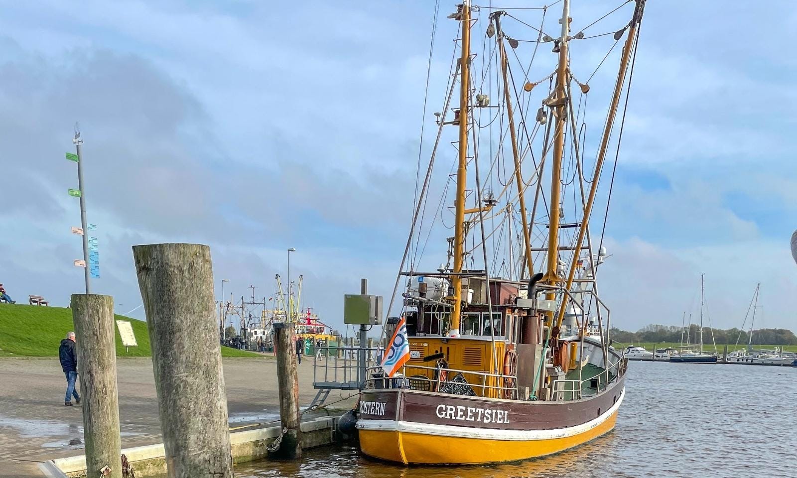 Hafen in Greetsiel mit Hund